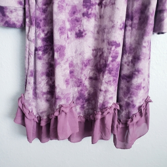 Logo Purple Tie Dye Long Sleeve Maxi Dress - Picture 3 of 8